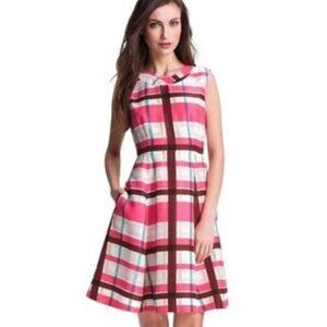 Kate Spade New York 'Felix' Plaid Silk Fit and Flare Dress